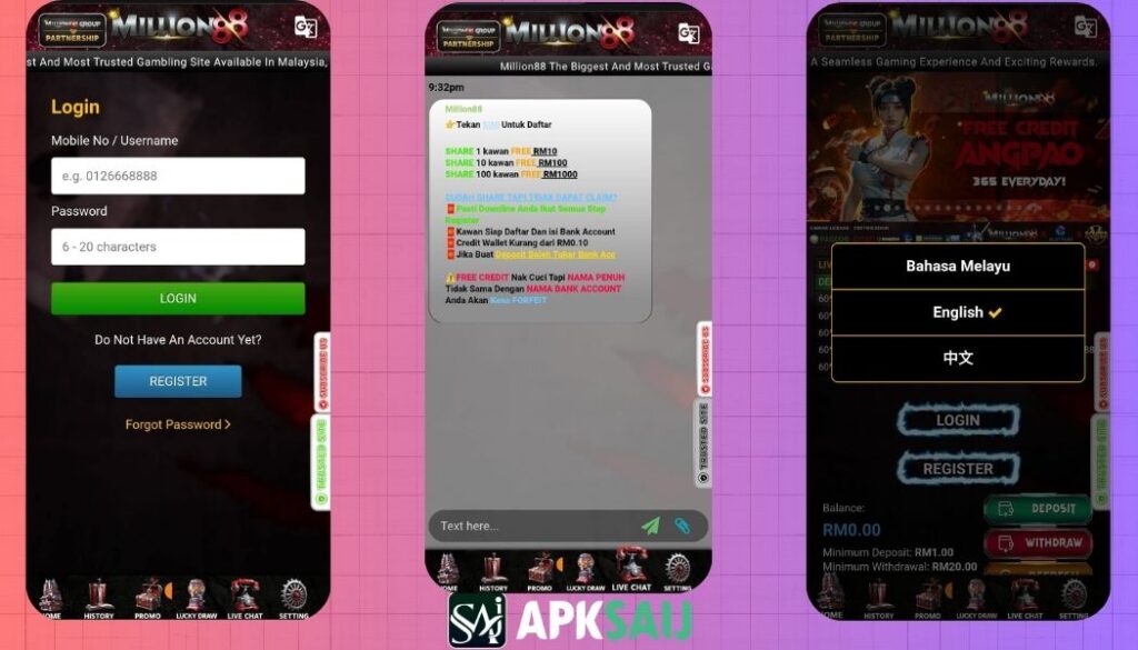 Million88 Slot settings