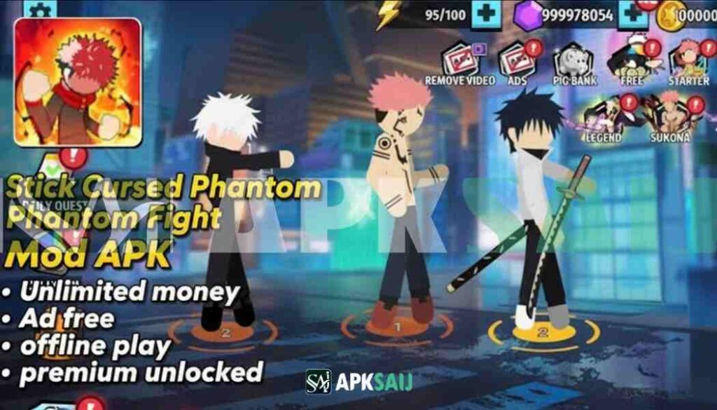 Stick Cursed Phantom Fight MOD APK Unlimited Money, ad-free, Premium Unlocked.